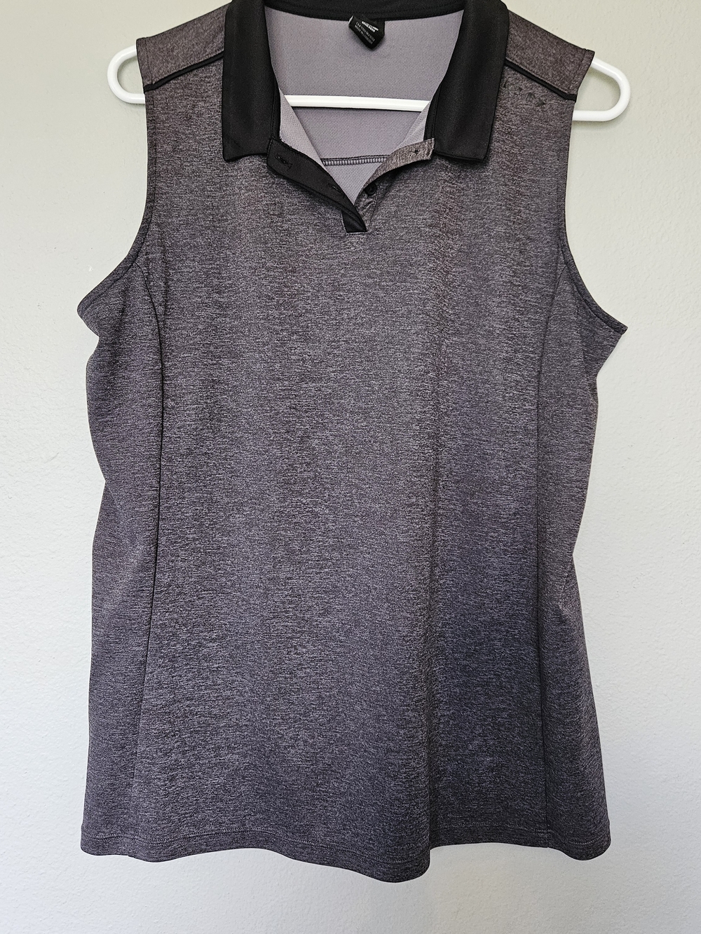 Oakley Balata Heather Gray XL Sleeveless Polo Tank with Black Collar